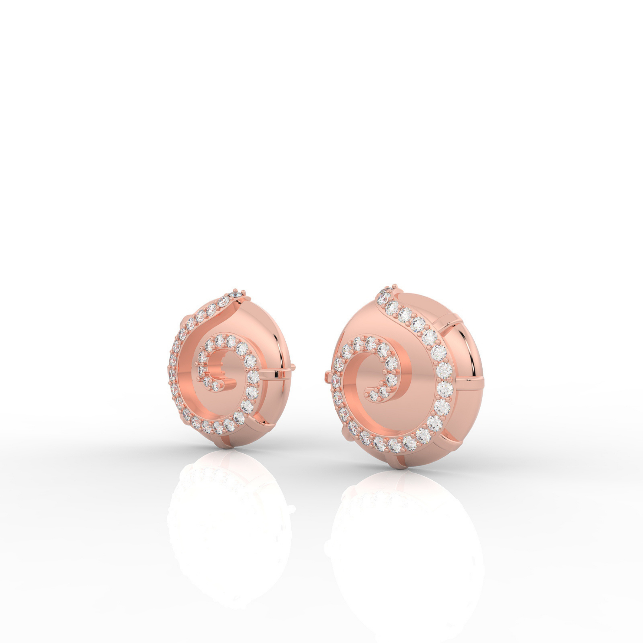 Sophisticated Swirl Round Stud Earrings, Hallmarked 925 Sterling Silver